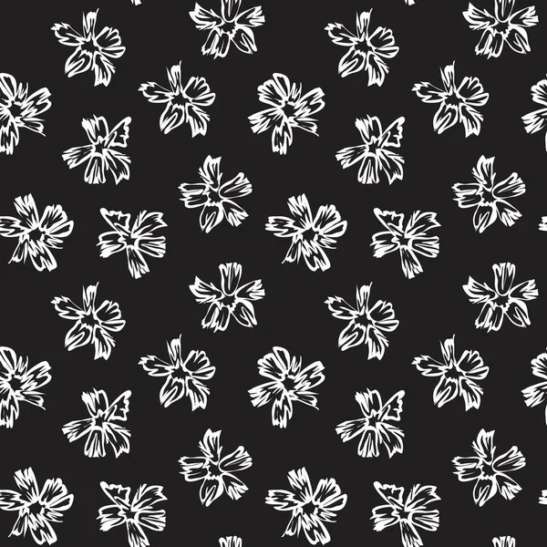 Moda baskıları, grafikler, arka planlar ve el sanatları için siyah ve beyaz bitkisel desenler