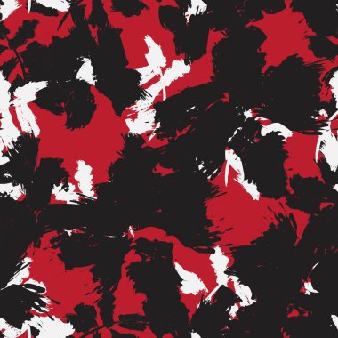 Kırmızı çiçekli fırça darbeleri moda baskıları, grafikler, arka planlar ve el sanatları için pürüzsüz desenli arka plan