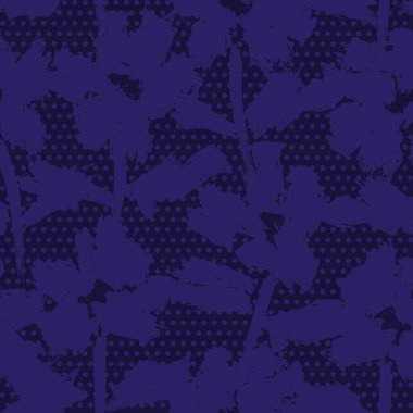 Mavi çiçekli tropikal botanik desensiz moda tekstil ve grafikleri için noktalı arkaplan