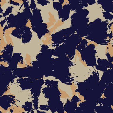 Kahverengi çiçekli fırça darbeleri moda baskıları, grafikler, arka planlar ve el sanatları için pürüzsüz desenli arka plan