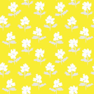 Sarı çiçekli fırça darbeleri moda baskıları, grafikler, arka planlar ve el sanatları için pürüzsüz desenli arkaplan