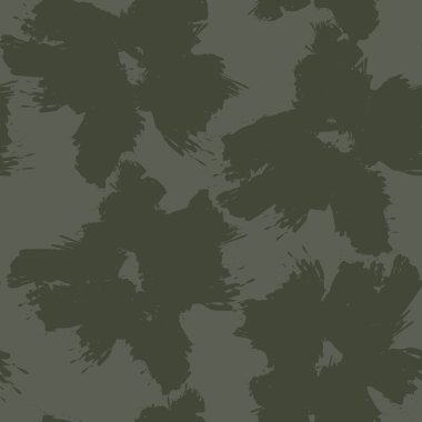 Yeşil çiçekli fırça darbeleri moda baskıları, grafikler, arka planlar ve el sanatları için pürüzsüz desenli arka plan