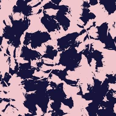 Pembe ve Donanma çiçek fırçası darbeleri moda baskıları, grafikler, arka planlar ve el sanatları için kusursuz desenli arka plan
