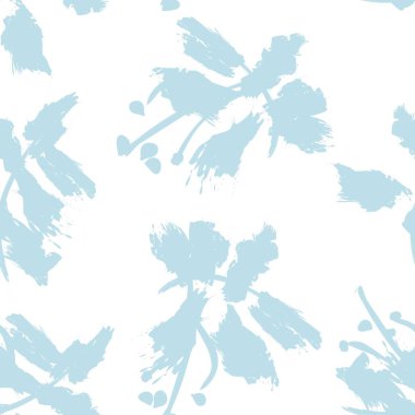 Pastel Çiçek fırça darbeleri moda baskıları, grafikler, arka planlar ve el sanatları için pürüzsüz desen arkaplanı