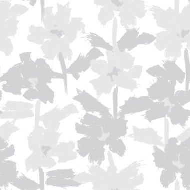 Siyah ve Beyaz Çiçek fırça darbeleri moda baskıları, grafikler, arka planlar ve el sanatları için pürüzsüz desenli arka plan
