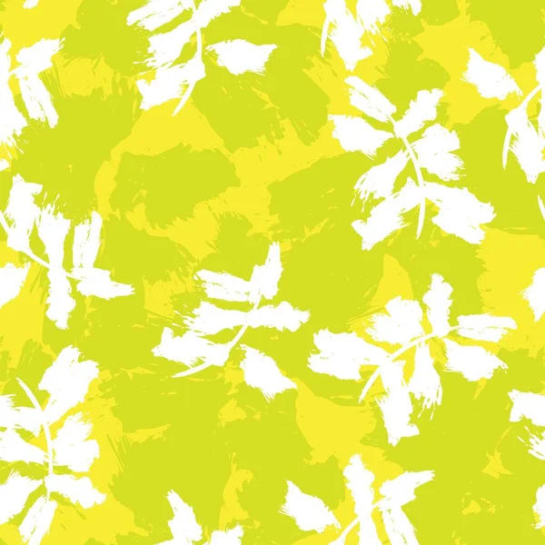 Gelbe Floral Pinselstriche Nahtloser Musterhintergrund Für Modedrucke Grafiken Hintergründe Und — Stockvektor