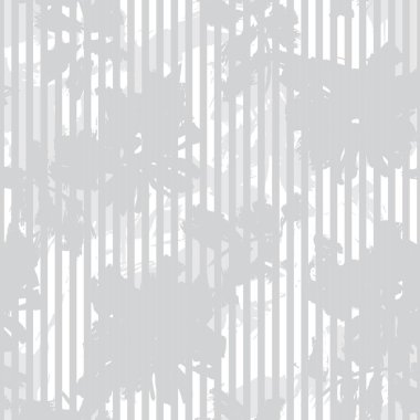 Moda tekstil ve grafikleri için çizgili arka planı olan siyah ve beyaz tropikal dikişsiz bitki deseni