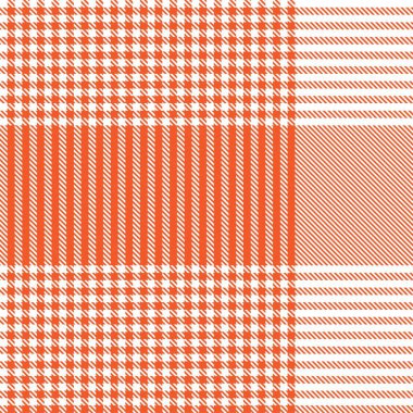 Moda tekstil ve grafikleri için uygun turuncu asimetrik ekose desenli kusursuz desen