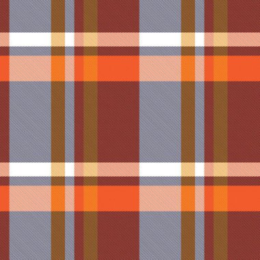 Moda tekstil ve grafikleri için uygun turuncu asimetrik ekose desenli kusursuz desen