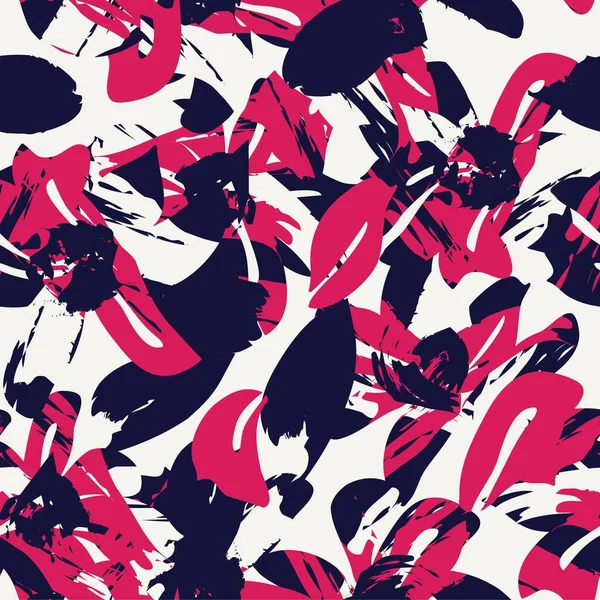 Red Floral Pinselstriche Nahtlose Muster Hintergrund Für Modedrucke Grafiken Hintergründe — Stockvektor