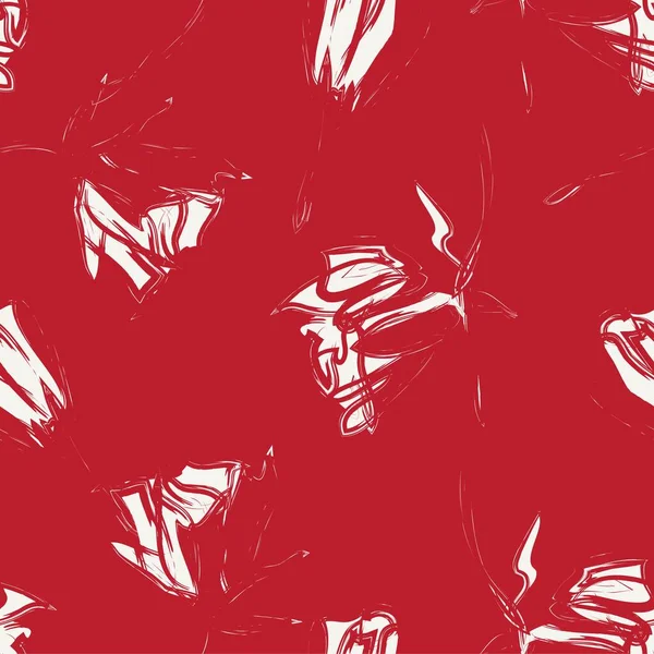 Coups Pinceau Floral Rouge Fond Motif Sans Couture Pour Les — Image vectorielle
