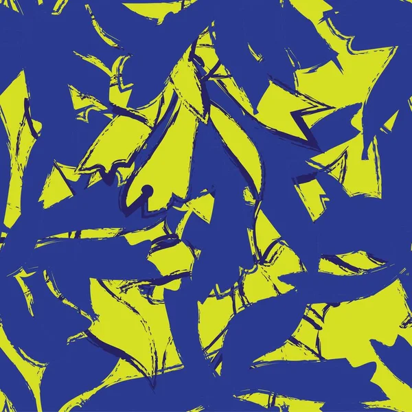 Blue Floral Pinselstriche Nahtlose Muster Hintergrund Für Modedrucke Grafiken Hintergründe — Stockvektor