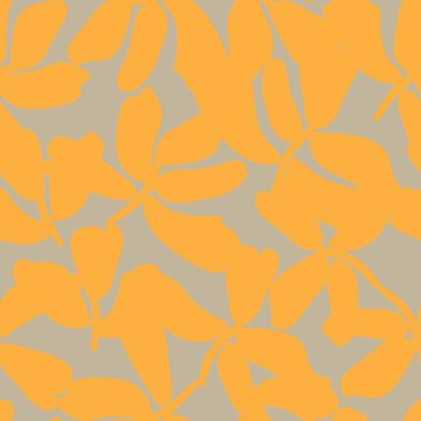 Turuncu çiçekli fırça darbeleri moda baskıları, grafikler, arka planlar ve el sanatları için pürüzsüz desenli arka plan