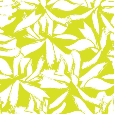 Sarı çiçekli fırça darbeleri moda baskıları, grafikler, arka planlar ve el sanatları için pürüzsüz desenli arkaplan