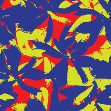 Sarı çiçekli fırça darbeleri moda baskıları, grafikler, arka planlar ve el sanatları için pürüzsüz desenli arkaplan