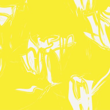 Sarı çiçekli fırça darbeleri moda baskıları, grafikler, arka planlar ve el sanatları için pürüzsüz desenli arkaplan