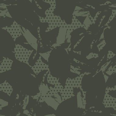 Yeşil çiçekli tropikal botanik desensiz moda tekstil ve grafikleri için noktalı arkaplan