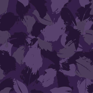 Mor çiçekli fırça darbeleri moda baskıları, grafikler, arka planlar ve el sanatları için pürüzsüz desenli arkaplan
