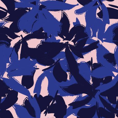 Pembe ve Donanma çiçek fırçası darbeleri moda baskıları, grafikler, arka planlar ve el sanatları için kusursuz desenli arka plan