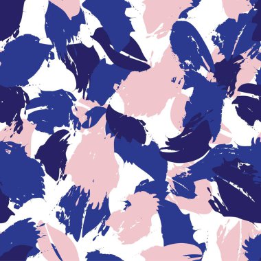 Pembe ve Donanma çiçek fırçası darbeleri moda baskıları, grafikler, arka planlar ve el sanatları için kusursuz desenli arka plan