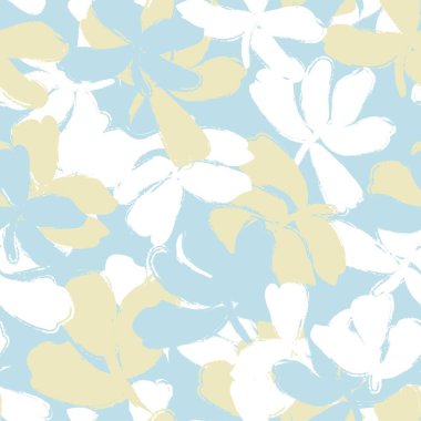 Pastel Çiçek fırça darbeleri moda baskıları, grafikler, arka planlar ve el sanatları için pürüzsüz desen arkaplanı