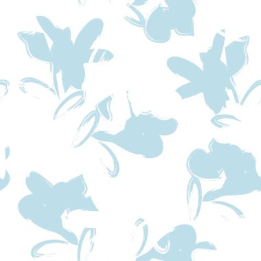 Pastel Çiçek fırça darbeleri moda baskıları, grafikler, arka planlar ve el sanatları için pürüzsüz desen arkaplanı