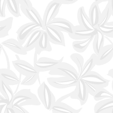 Siyah ve Beyaz Çiçek fırça darbeleri moda baskıları, grafikler, arka planlar ve el sanatları için pürüzsüz desenli arka plan