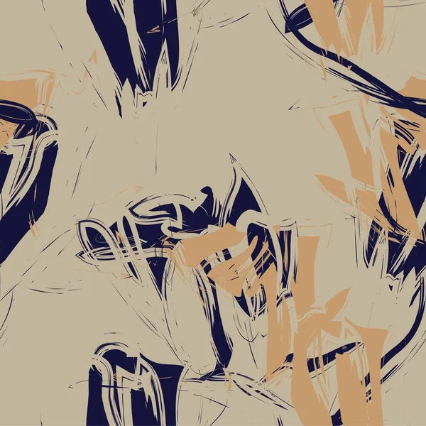 Коричневий Квітковий Пензлик Безшовний Візерунок Модних Принтів Графіки Фону Ремесел — стоковий вектор