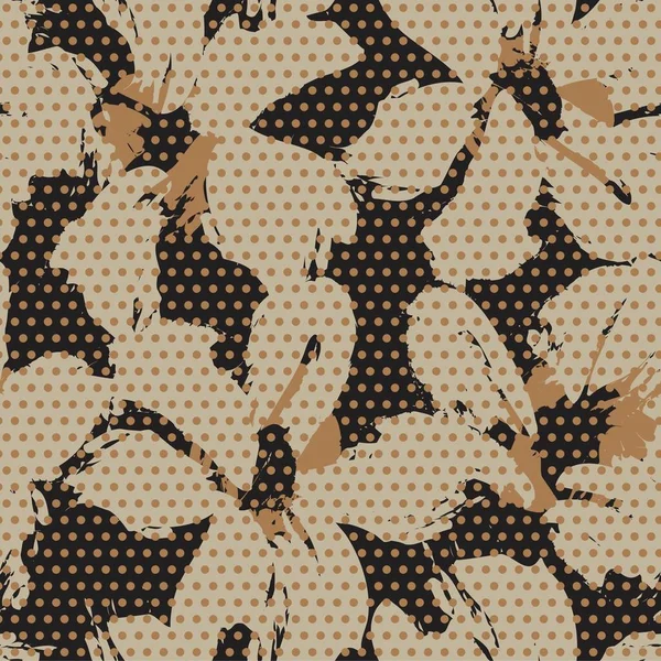 Бурый Цветок Тропической Ботанической Бесшовной Картины Пунктирный Фон Моды Текстиля — стоковый вектор