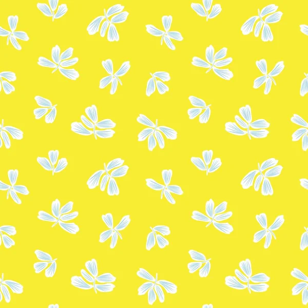 Coups Pinceau Floral Jaune Fond Motif Sans Couture Pour Les — Image vectorielle