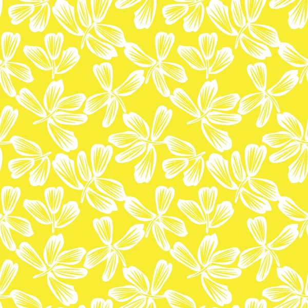 Yellow Floral Brush Strokes Seamless Pattern Background Fashion Prints Graphics — Stock Vector