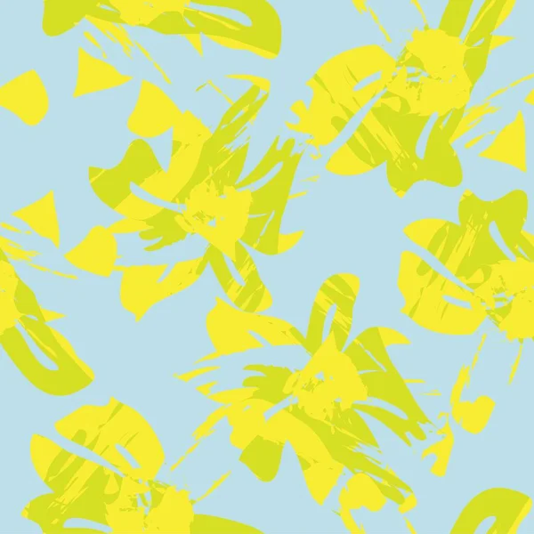 Жовті Квіткові Пензлі Безшовний Візерунок Модних Принтів Графіки Фону Ремесел — стоковий вектор