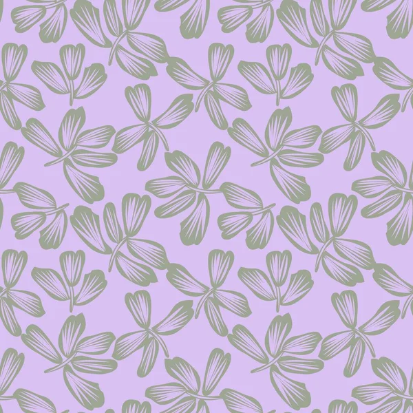 Purple Floral Borstel Streelt Naadloze Patroon Achtergrond Voor Mode Prints — Stockvector