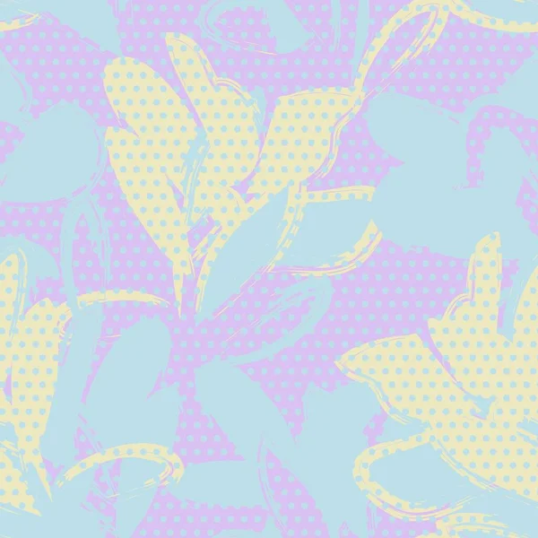 Pastel Floral Botanique Tropicale Sans Couture Motif Pointillé Fond Pour — Image vectorielle