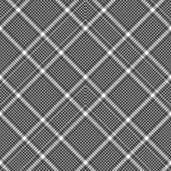 Black White Chevron Plaid Tartan Textured Seamless — стоковий вектор