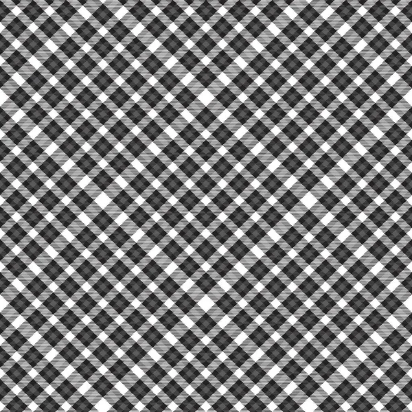 Black White Chevron Plaid Tartan Textured Seamless — стоковий вектор