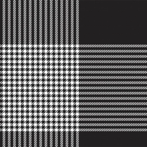 Black White Asymtric Plaid 텍스처없는 직물과 그래픽에 — 스톡 벡터