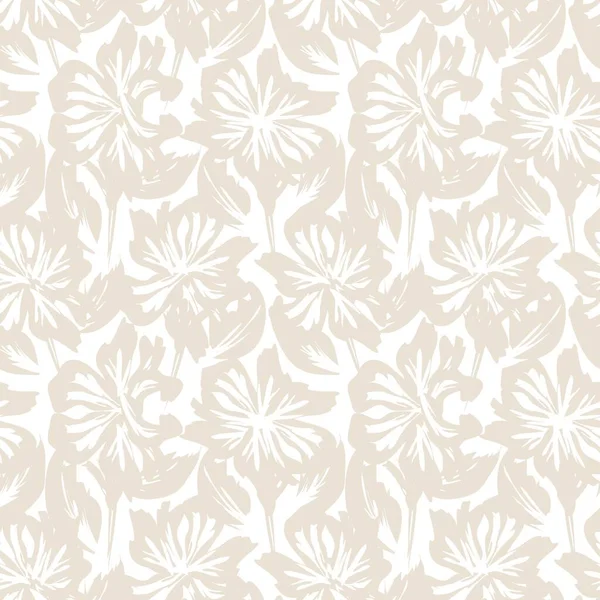 Kahverengi çiçekli fırça darbeleri moda baskıları, grafikler, arka planlar ve el sanatları için pürüzsüz desenli arka plan