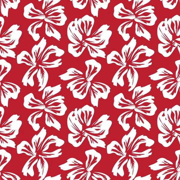 Red Floral Pinselstriche Nahtlose Muster Hintergrund Für Modedrucke Grafiken Hintergründe — Stockvektor