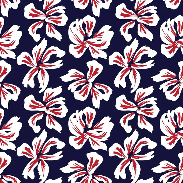 Kırmızı çiçekli fırça darbeleri moda baskıları, grafikler, arka planlar ve el sanatları için pürüzsüz desenli arka plan