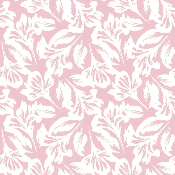 Rosa Floral Pinceladas Sin Costuras Patrón Fondo Para Estampados Moda — Vector de stock