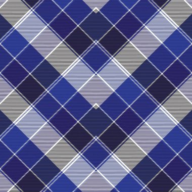 Mavi Sembol Ekose Tartan desenli Moda tekstil ve grafikleri için uygun kusursuz desen tasarımı