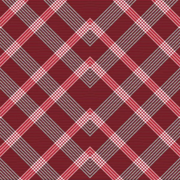Red Chevron Plaid Tartan Textured Seamless Pattern Design Suitable Fashion — Stock Vector
