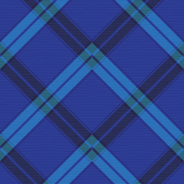 Plaid Tartán Azul Chevron Texturizado Diseño Patrón Sin Costuras Adecuado — Archivo Imágenes Vectoriales