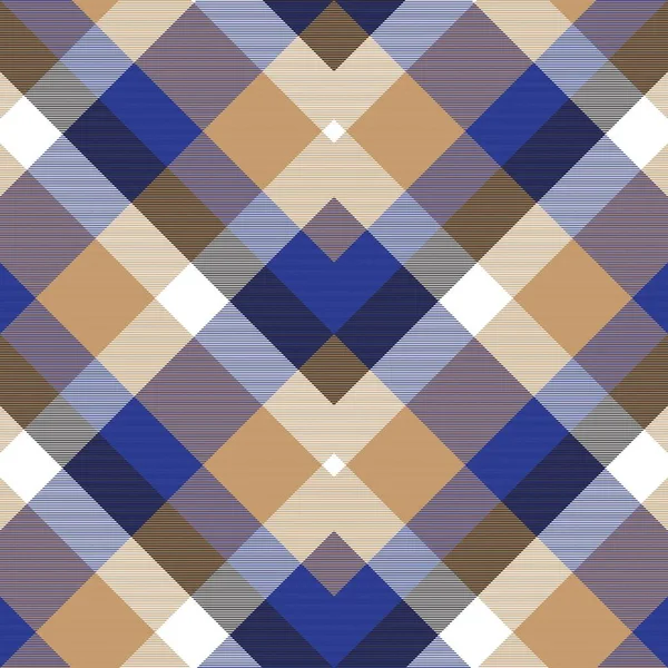 Blue Chevron Plaid Tartan Textured Naadloos Patroon Ontwerp Geschikt Voor — Stockvector