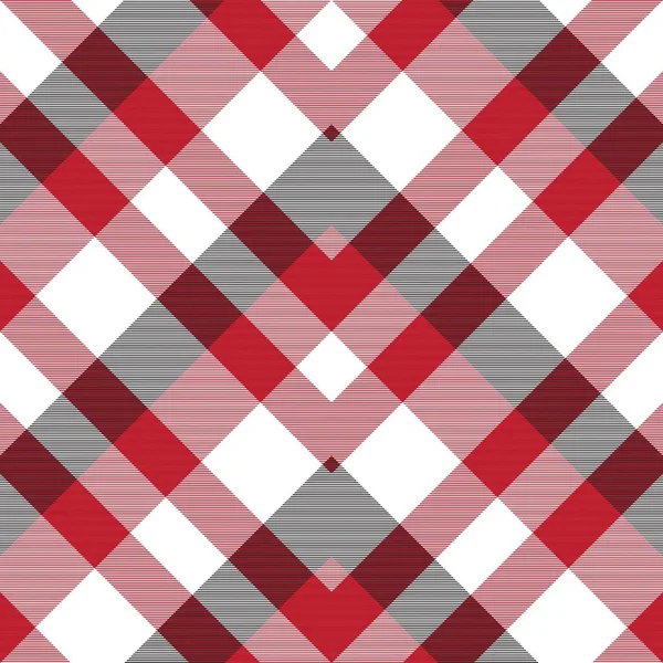 Red Chevron Plaid Tartan Textured Seamless Pattern Design Suitable Fashion — Stock Vector