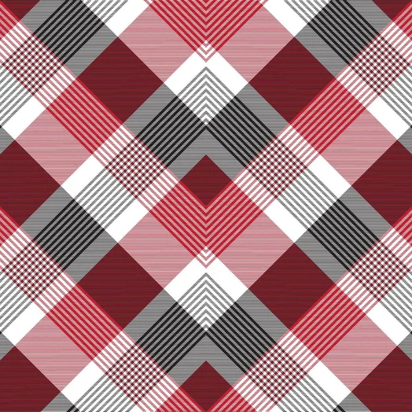 Red Chevron Plaid Tartan Textured Seamless Pattern Design Suitable Fashion — Stock Vector