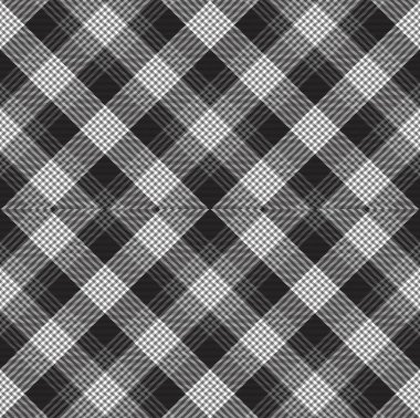 Siyah ve Beyaz Argyle Ekose Tartan. Moda tekstil ve grafikleri için uygun desensiz desen tasarımı.