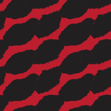 Moda baskıları, ev eşyaları, grafikler, arka planlar için kırmızı fırça desenli kürk deseni tasarımı