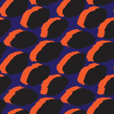 Moda baskıları, ev eşyaları, grafikler, arka planlar için turuncu fırça desenli kürk deseni tasarımı